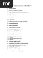 Esquema Del Proyecto de Diseño de Planta