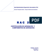 RAC 21 Certificación de Aeronaves y Componentes de Aeronaves