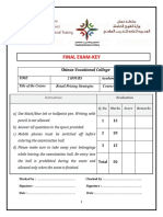 Final Exam-Key: Shinas Vocational College