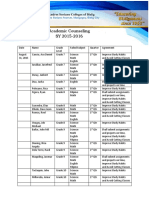 Academic Counseling SY 2015-2016