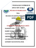 Procesos de Manufactura Especiales de Empresas Regionales