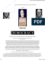 Funeral Speech of Pericles From Athens Democracy