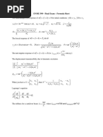 ENME 599 Final Formula Sheet