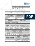 Plan de Gestión de Costos