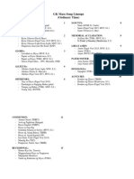 GK Mass Song Lineups - Ordinary Time