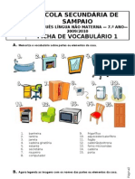 Ficha de Vocabulário Da Casa