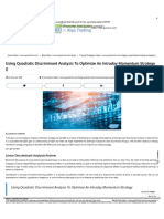 Using Quadratic Discriminant Analysis To Optimize An Intraday Momentum Strategy