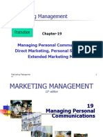 Marketing Management: Managing Personal Communications Direct Marketing, Personal Selling, and Extended Marketing Mix