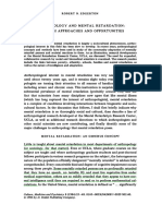 Edgerton, R. (1984) Anthropology and Mental Retardation. Research Approaches and Opportunities