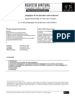 El Saber Pedagogico de Los Docentes Universitarios PDF