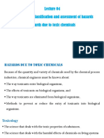 Identification, Classification and Assessment of Hazards Hazards Due To Toxic Chemicals