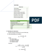 Datos de Laboratorio:: Presión (Bares) 4 Bar