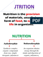 Provision Food Support Life: Nutrition Is The of Materials, Usually in Form Of, To in Organisms