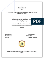 A Project Report On: Submitted in Partial Fulfillment For The Award of Degree of