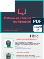 Platform As A Service (Paas) and Openstack: Alessandro M. Martellone - Cloud Engineer Daniel Depaoli - Cloud Developer