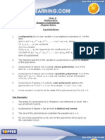 X Math Ch2 Polynomials Chapter Notes