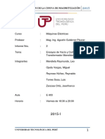 Informe 2 Ensayos de Vacio y Cortocircuito de Un Transformador Monofasico UTP