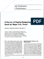 Case - A Survey of Capital Budgeting Techniques by US Firms