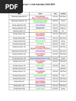 Partners Club Schedule 18-19 Student