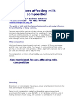 Factors Affecting Milk Composition