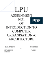 Assignment NO1 OF Introduction To Computer Organisation & Architecture