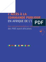 L Acces A La Commande Publique en Afrique de L Ouest