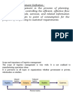 Scope and Importance of Logistics Management