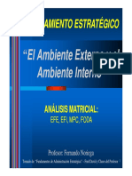 Matriz EFE, Matriz EFI y Matriz FODA