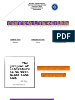 Sarah A. Panis Language Testing Dr. Rommel R. Castro: Reporter Course Professorial Lecturer