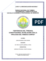 Sentencias Del Tribunal Constitucional en Relación Con La Tipologia Del Hábeas Corpus - Otero Moran Juana Maximina