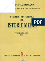 Studii Si Materiale de Istorie Medie 21 (2003)