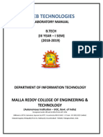 Web Technologies Lab Index