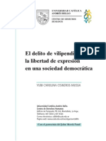 El Delito de Vilipendio y La Libertad de Expresión en Una Sociedad Democrática