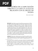 La Teoría de La Imputación Objetiva y La Mise en Scène en Relación Con El Delito de Estafa