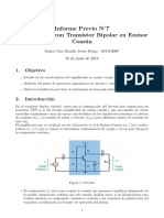 Informe Previo Amplificador Con Transistor en Emisor Comun