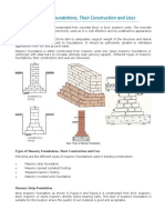 Types of Masonry Foundations, Their Construction and Uses