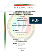 Informe Tectonica Historia Geologia Del Ecuador Completo