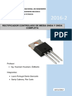 Rectificador Controlado de Media Onda Y Onda Completa: Universidad Nacional de Ingeniería