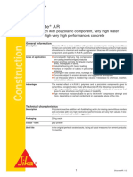 Sikacrete AR: Mass Addition With Pozzolanic Component, Very High Water Reducer For High-Very High Performances Concrete