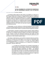 Circular #0002 El Divorcio Produce Que Los Bienes de La Sociedad de Gananciales Pasen A Un Régimen de Copropiedad, Incluso Si No Se Practicó Liquidación