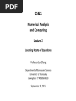 CS321 Numerical Analysis and Computing: Locating Roots of Equations