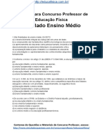 Simulado Concurso Professor de Educacao Fisica Questoes Concurso Pedagogia Simulado Ensino Medio