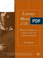 Literary Minstrelsy 1770 1830 Minstrels and Improvisers in British Irish and American Literature