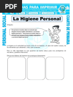 Ficha Higiene Personal para Cuarto de Primaria