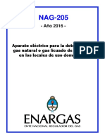 NAG-205 Aparato Eléctrico para La Detección de Gas Natural o Gas Licuado de Petróleo en Los Locales de Uso Doméstico