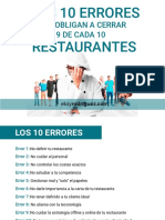 Los 10 Errores Que Obligan A Cerrar 9 de Cada 10 Restaurantes