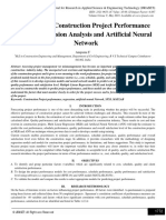 Prediction of Construction Project Performance Using Regression Analysis and Artificial Neural Network