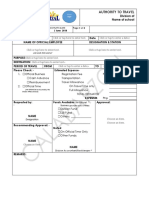 Division Travel Authority 5 June 2018