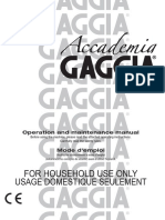 Gaggia Accademia User Manual