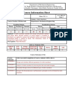 Course Information Sheet: Department of Mechanical Engineering K. K. Wagh Institute of Engineering Education and Research